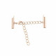 Slide end tubes with extention chain and clasp 10mm - Rose gold